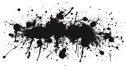 Stencil graffiti spray template. High quality manually traced.  Black splashes isolated on white background. Color dirty liquid. Vector set Graffiti Spray