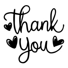 Cute lettering "Thank you" vector