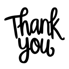 Cute lettering "Thank you" vector