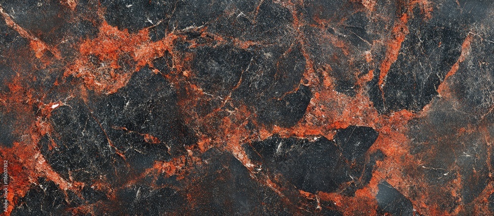 Aufkleber Red black granite stone top view as a background. with copy space image. Place for adding text or design