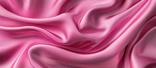 Obraz premium Abstract background featuring luxurious pink silk fabric. with copy space image. Place for adding text or design