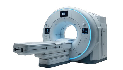 Advanced MRI or CT Scan Machine on PNG Transparent Background.