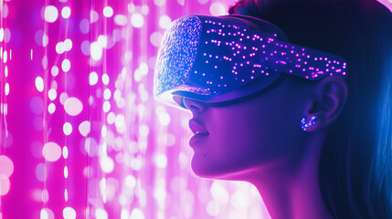 3d render, abstract background, screen pixels, glowing dots, neon light, virtual reality, ultraviolet spectrum, pink blue vibrant colors, laser show, rectangular frame isolated on black