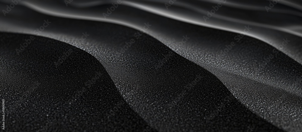 Poster Background of black sand dunes Patterned bumps Artistic sand texture. with copy space image. Place for adding text or design