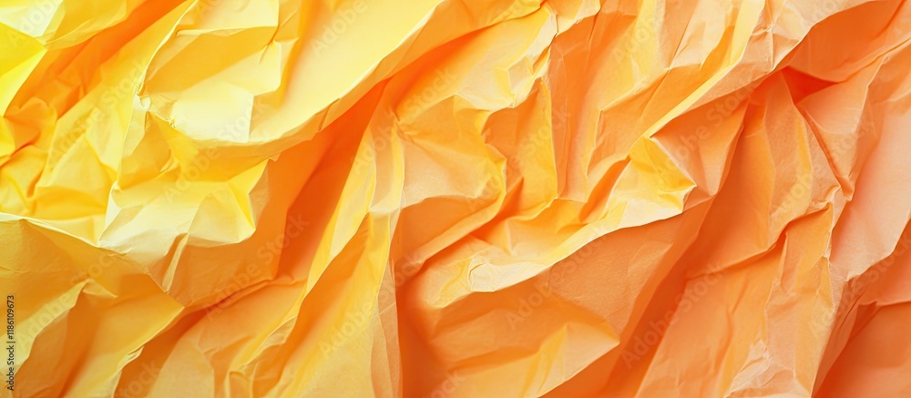 Aufkleber Yellow and orange wrinkled paper texture background. with copy space image. Place for adding text or design