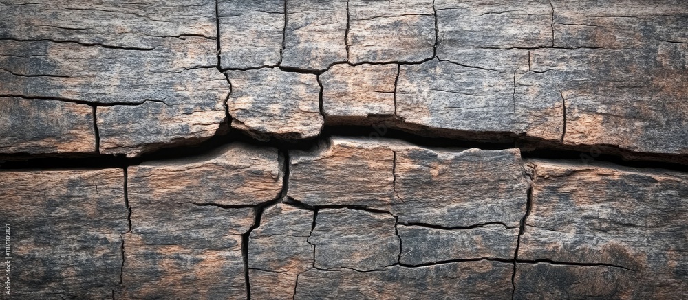Leinwandbilder weathered old rustic wooden background featuring cracks grunge style. with copy space image. place f