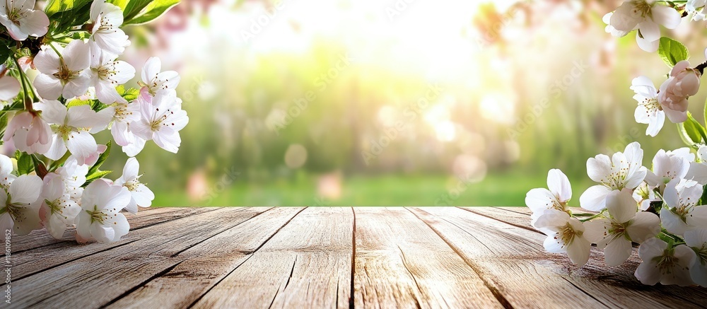 Poster blossom in the garden during spring. with copy space image. place for adding text or design