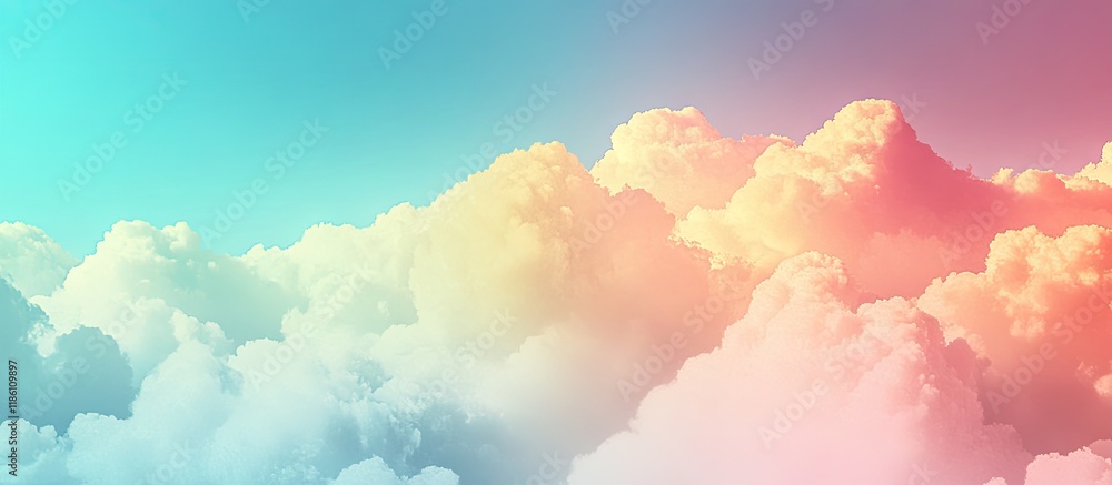 Leinwandbilder vibrant colorful clouds in a blue sky a serene calming and refreshing image of nature. with copy spa