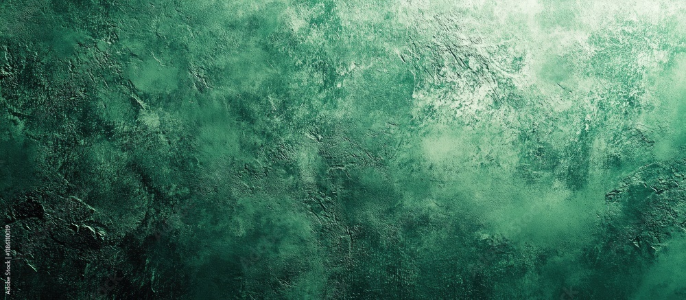 Poster Green painted backdrop with a grunge canvas texture. with copy space image. Place for adding text or design