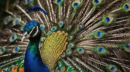 Obraz premium peacock with feathers generative ai