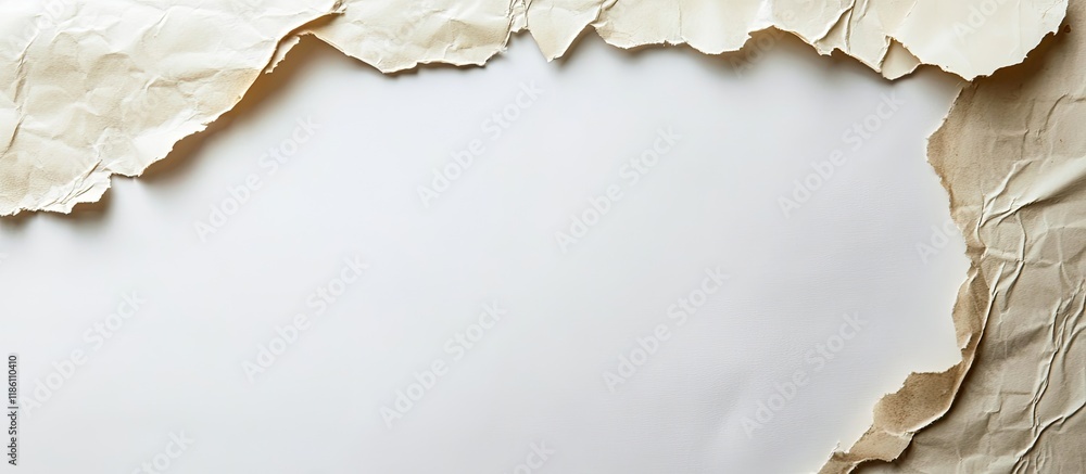 Aufkleber Vintage paper with jagged edges set against a white background. with copy space image. Place for adding text or design