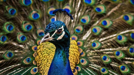 Obraz premium peacock with feathers generative ai