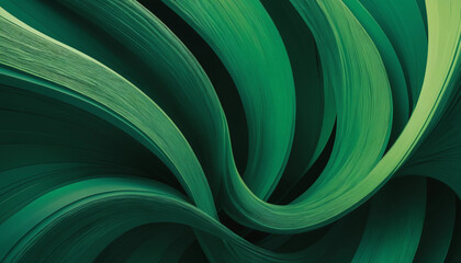 Fototapeta premium Composition abstraite de lignes organiques vertes fluides et dynamiques. Fond d'écran.