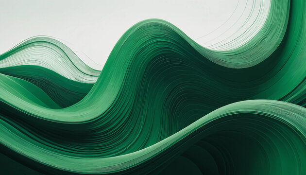 Composition abstraite de lignes organiques vertes fluides et dynamiques. Fond d'&eacute;cran.