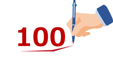 100点満点のグラフィック素材イラスト