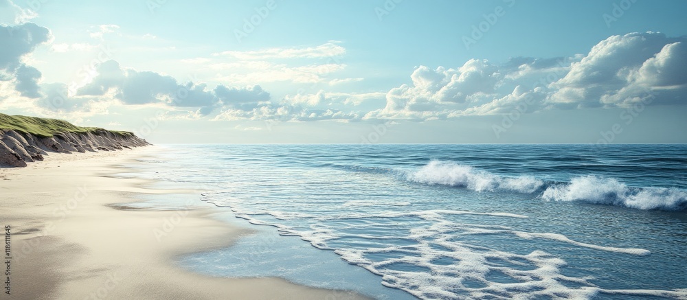 Aufkleber Ocean and shoreline. with copy space image. Place for adding text or design
