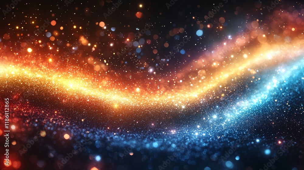 Poster dynamic motion graphics that glow with vivid colors and abstract shapes