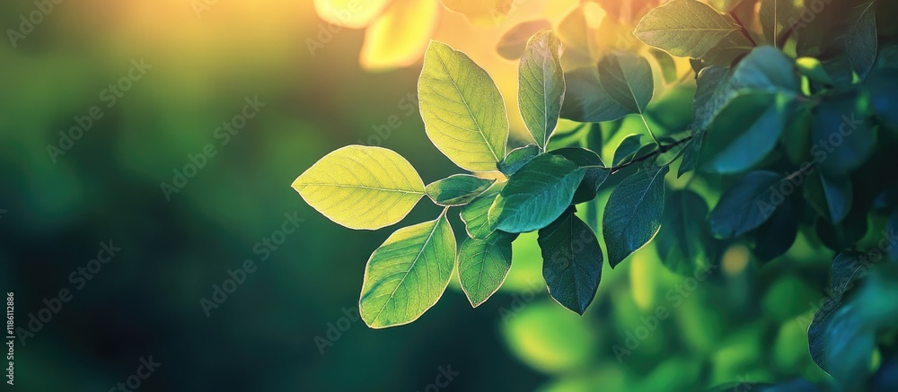 Leinwandbilder vibrant tree leaves natural backdrop. with copy space image. place for adding text or design