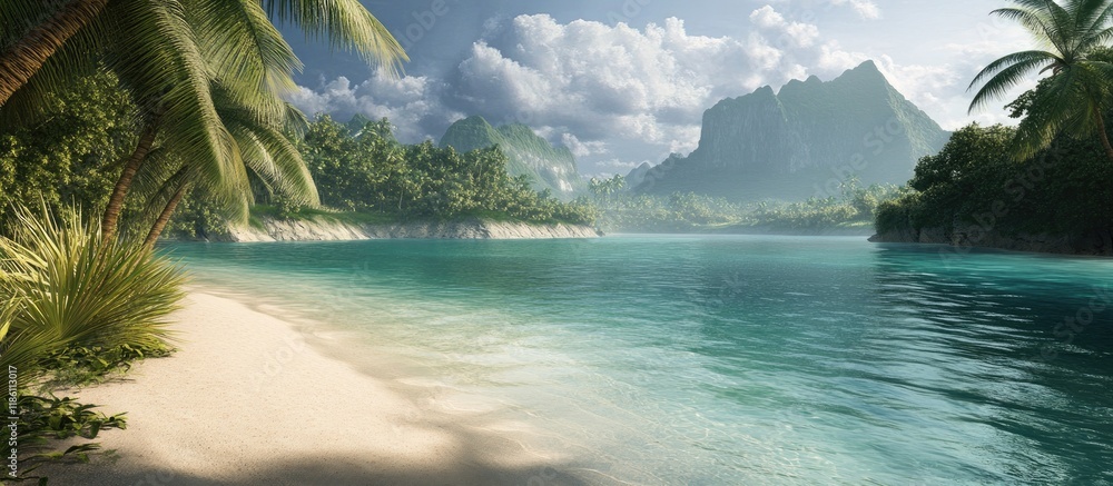 Aufkleber cove located on the southern island. with copy space image. place for adding text or design