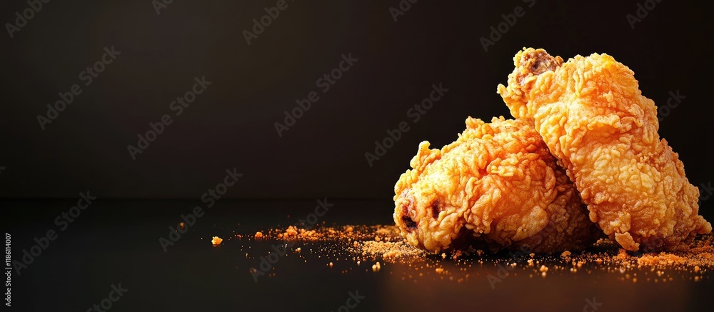 Aufkleber Frozen deep fried chicken. with copy space image. Place for adding text or design