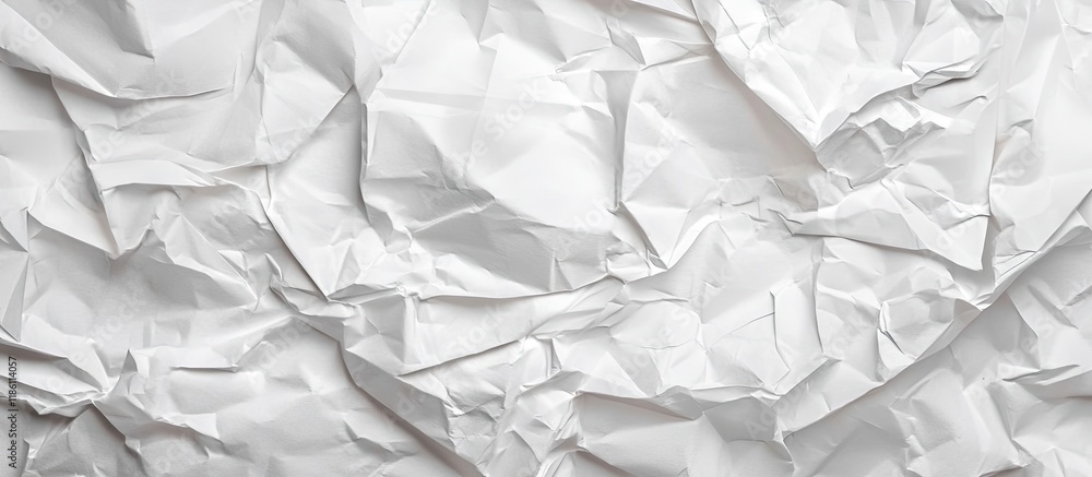 Fototapete Crumpled white paper texture Top view. with copy space image. Place for adding text or design