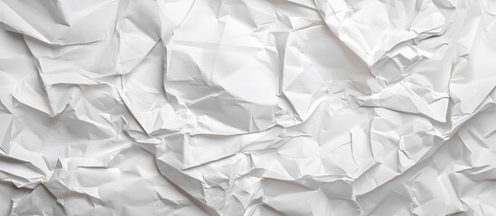 Obraz premium Crumpled white paper texture Top view. with copy space image. Place for adding text or design