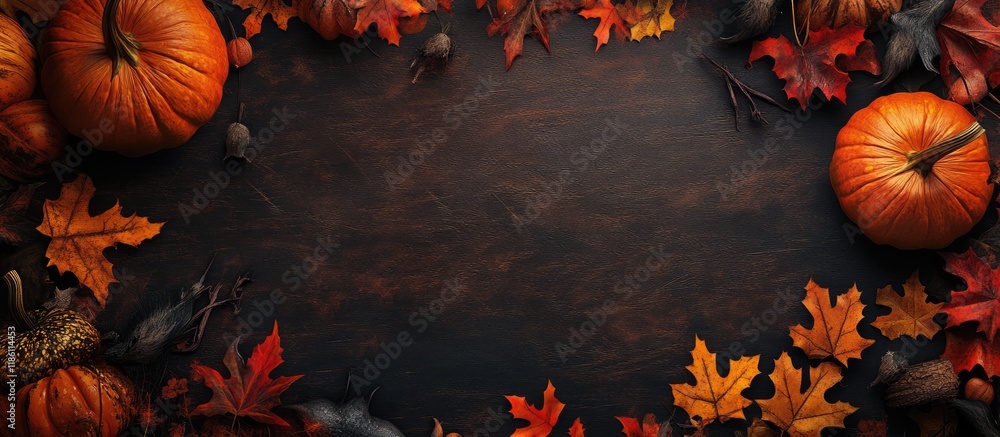 Poster Halloween holiday background from a top view Space for text. with copy space image. Place for adding text or design