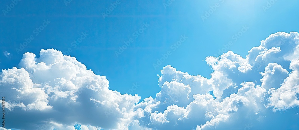 Aufkleber Blue sky with white clouds in the background Area for your text. with copy space image. Place for adding text or design