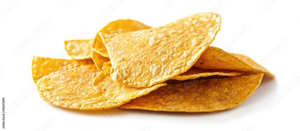Aufkleber A pile of corn tortillas on a white backdrop. with copy space image. Place for adding text or design