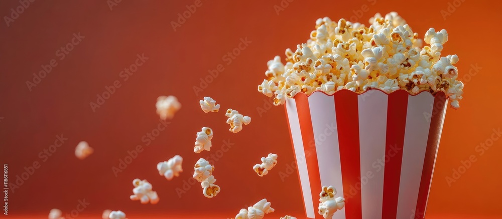 Aufkleber Popcorn inside the popcorn maker. with copy space image. Place for adding text or design