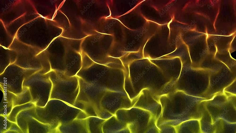Poster abstract wave technology background. dots creates a mesmerizing digital wave pattern against a black
