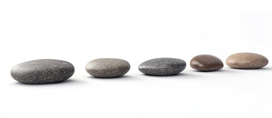 stones set apart on a white background. with copy space image. Place for adding text or design