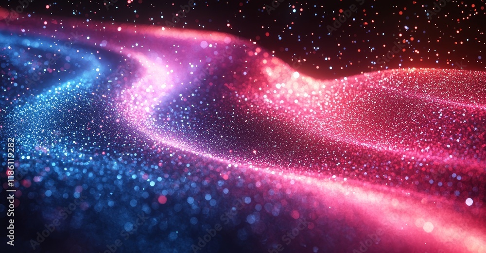 Poster a dynamic abstract depiction of light beams merging, suggesting motion and velocity within a digital