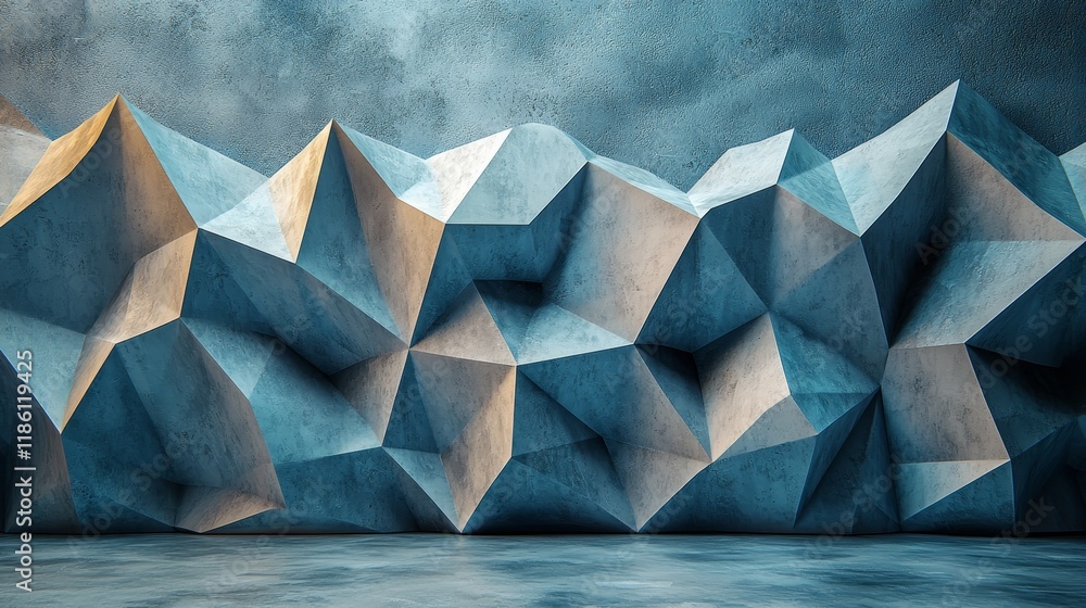 Poster abstract white geometric shapes interlock to form a 3d pattern background animation