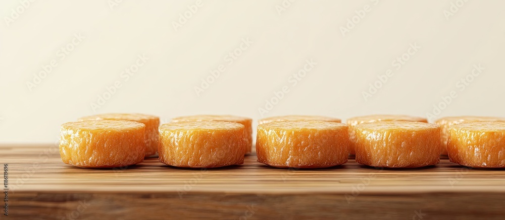 Poster Row of fermented soybean cake. with copy space image. Place for adding text or design