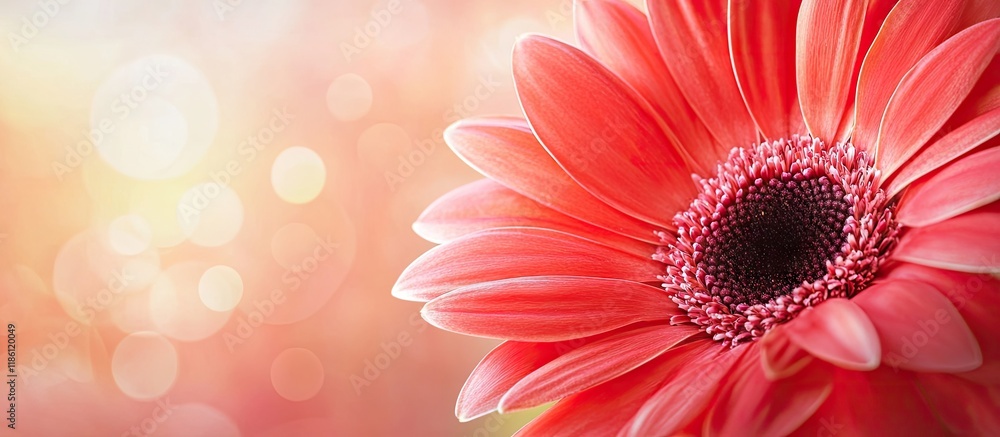 Poster close up of a gerbera macro perspective. with copy space image. place for adding text or design