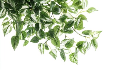 Obraz premium Variegated leaves, hanging, studio, white background, website design