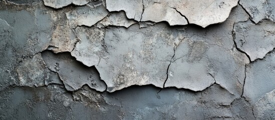 Fototapeta premium Close up of a rough texture of an uncemented gray wall for background. with copy space image. Place for adding text or design