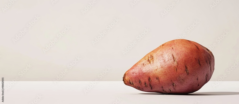 Poster sweet potato on a white background. with copy space image. place for adding text or design