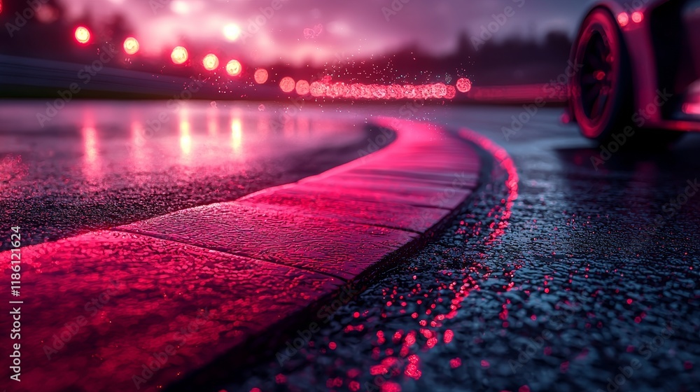 Aufkleber red light streak animated in a futuristic loop over an abstract background