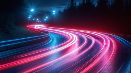 The animation loops, showcasing a red light streak in a futuristic style against an abstract background