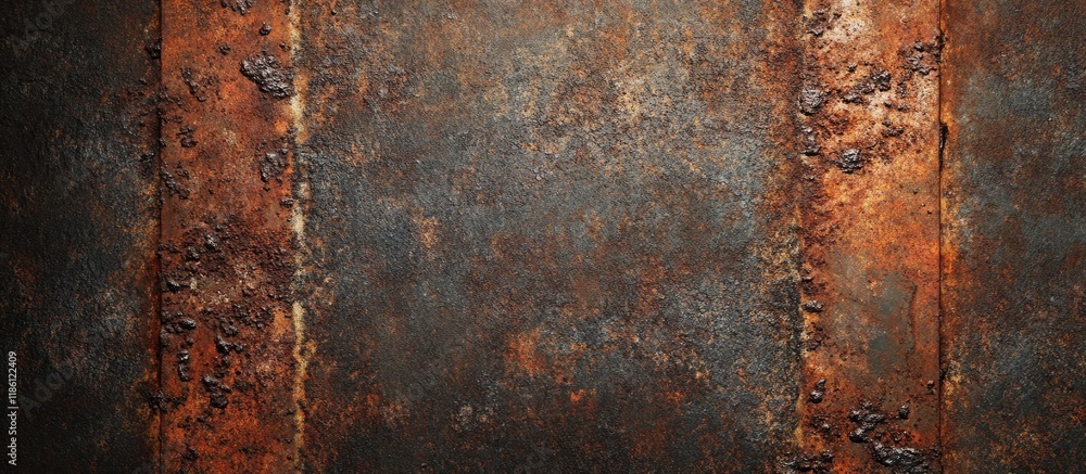 Poster Aged corroded steel sheet. with copy space image. Place for adding text or design