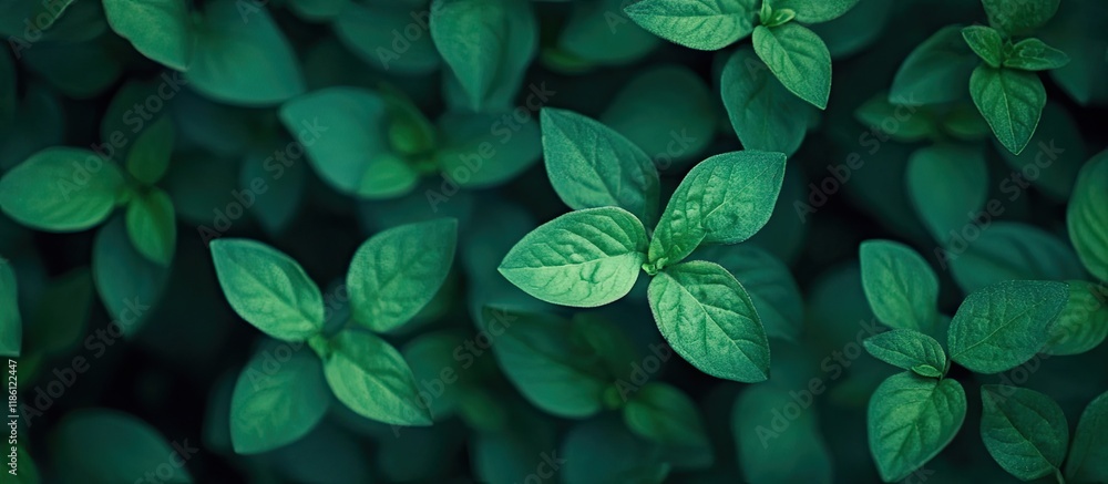 Poster blurred image featuring a background of small green leaves. with copy space image. place for adding 
