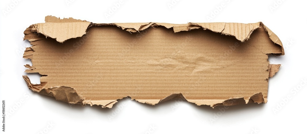 Poster torn cardboard piece used as a background for a banner blank paper segment for a message reminder si