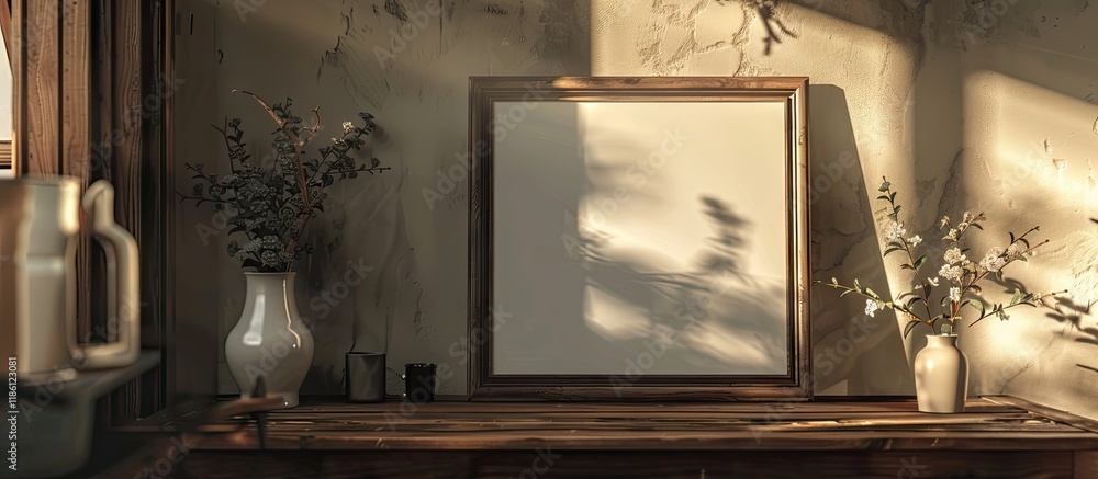 Leinwandbilder vintage empty photo frame mockup. with copy space image. place for adding text or design