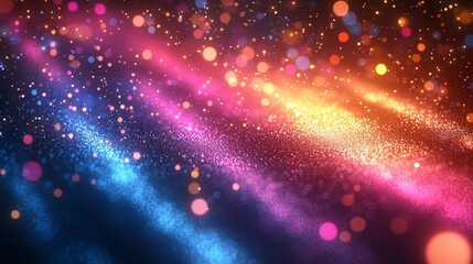 Abstract Background Animation Featuring Colorful Particles and Shapes