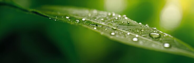 primer plano de hoja con gotas de agua