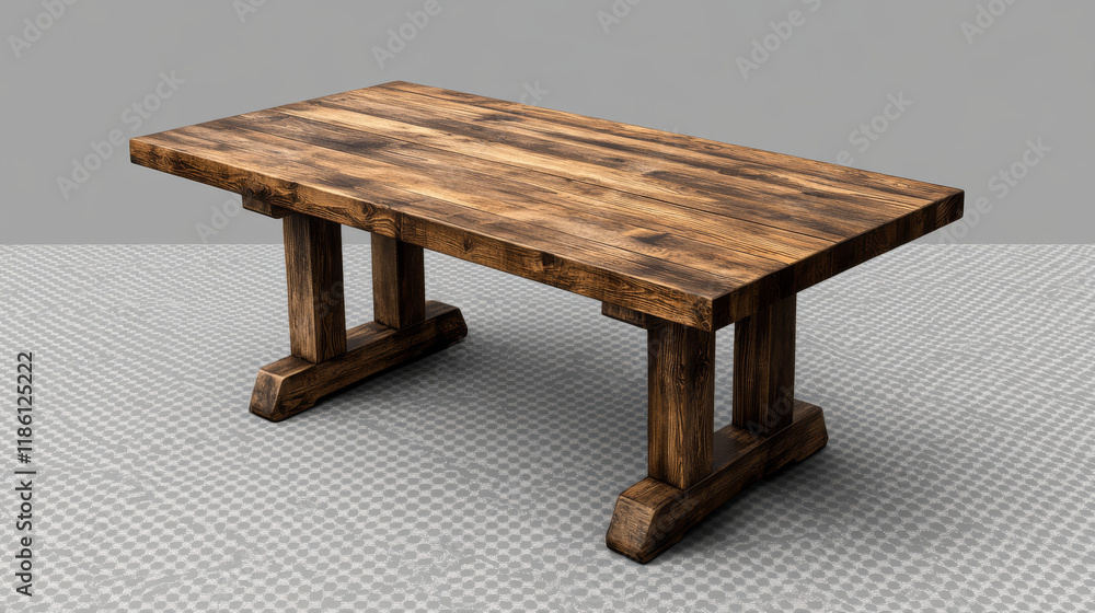 Aufkleber wooden table with empty countertop on transparent background. realistic 3d vector illustration of an