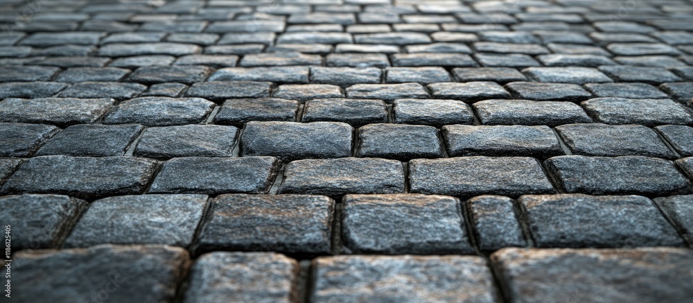 Aufkleber Gray square rock bricks on the pavement floor. with copy space image. Place for adding text or design