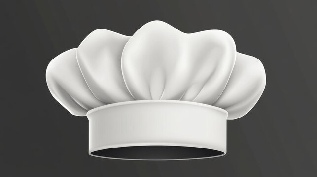 black  white chef hat in realistic vector